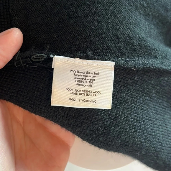 Eileen Fisher Open-Front Merino Wool Cardigan in Black Size Medium Petite - Picture 3 of 6